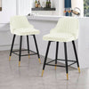 Musque bar stool, White Azal Velvet/Counter Height