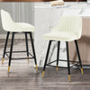 Musque bar stool, White Azal Velvet/Counter Height