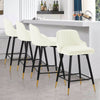Musque bar stool, White Azal Velvet/Counter Height