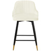 Musque bar stool, White Azal Velvet/Counter Height