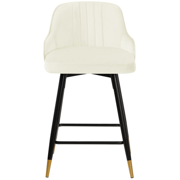 Musque bar stool, White Azal Velvet/Counter Height