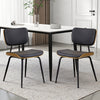 Oatmeal dining chair, Black Hron Leather/Leather Backrest