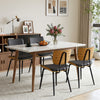 Oatmeal dining chair, Black Hron Leather/Leather Backrest