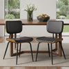 Oatmeal dining chair, Black Hron Leather/Leather Backrest