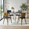 Oatmeal dining chair, Black Hron Leather/Leather Backrest