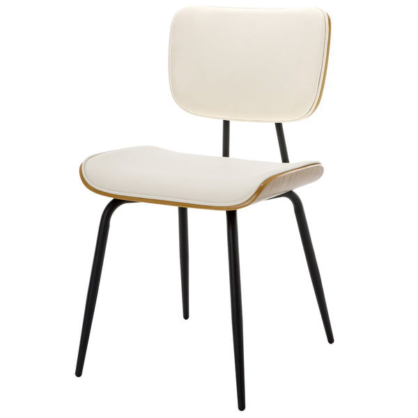 Oatmeal dining chair, Cream Hron Leather/Leather Backrest