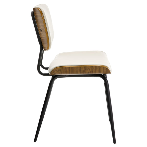 Oatmeal dining chair, Cream Hron Leather/Leather Backrest