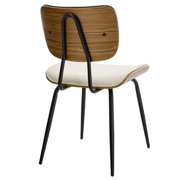 Oatmeal dining chair, Cream Hron Leather/Leather Backrest