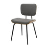 Oatmeal dining chair in Gray Hans Leather, Leather Backrest