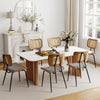Oatmeal dining chair in Gray Hans Leather, Rattan Backrest