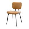 Oatmeal Dining Chair in Mud Hans Leather, Leather Backrest