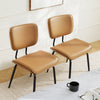 Oatmeal Dining Chair in Mud Hans Leather, Leather Backrest