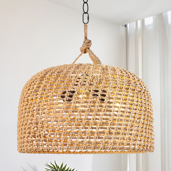 Othello chandelier light, Wood