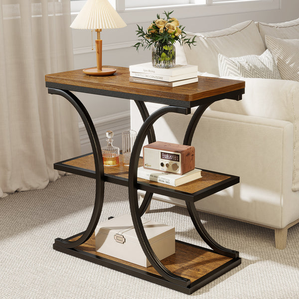 Paektu Side Table in Brown Finish