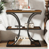 Paektu Side Table in Brown Finish
