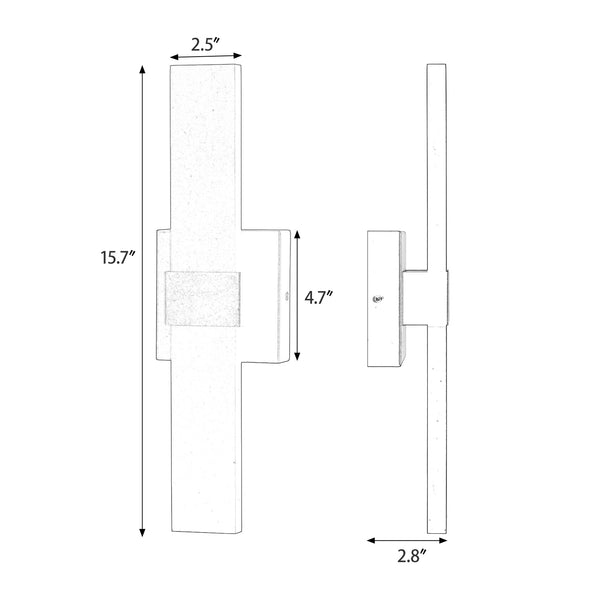 Piros outdoor wall light 15 inch dimensions