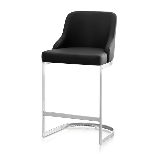 Renano bar stool, Black Jaen Leather