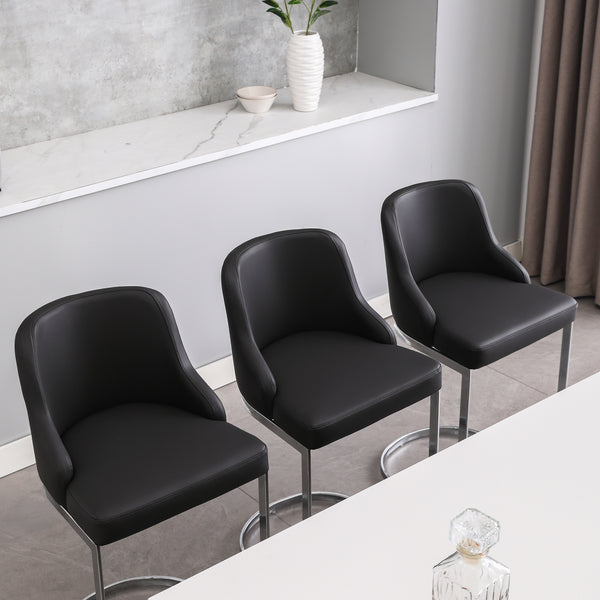 Renano bar stool, Black Jaen Leather