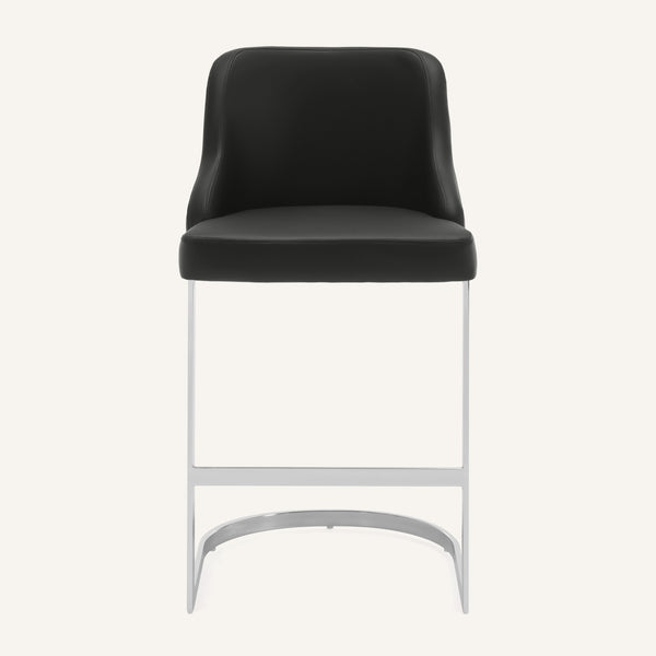 Renano bar stool, Black Jaen Leather