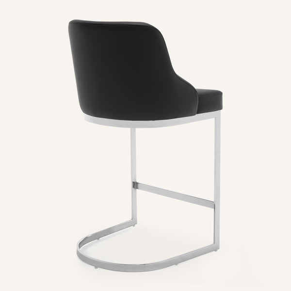 Renano bar stool, Black Jaen Leather
