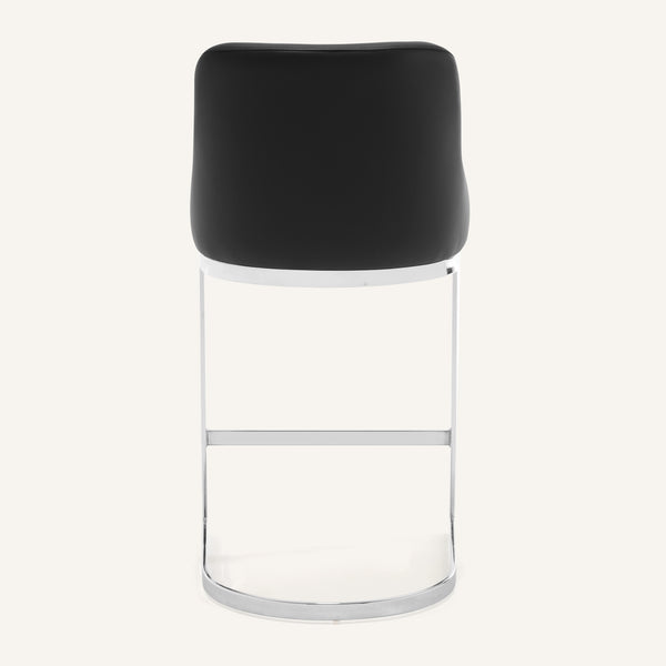 Renano bar stool, Black Jaen Leather