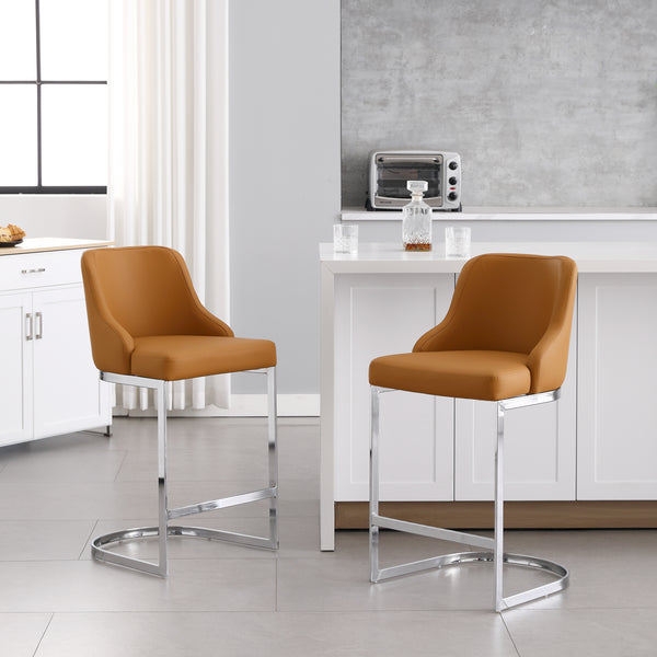 Renano bar stool, Camel Jaen Leather