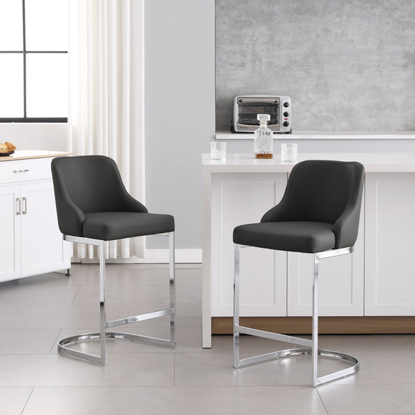 Renano bar stool, Charcoal Jaen Leather
