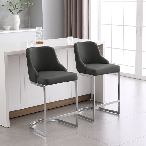 Renano bar stool, Charcoal Jaen Leather