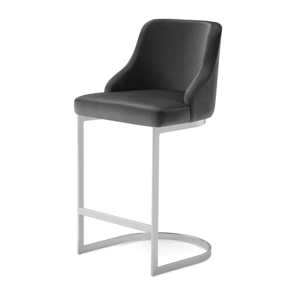 Renano bar stool, Gray Azal Velvet