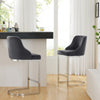 Renano bar stool, Gray Azal Velvet
