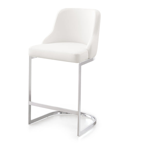 Renano Counter Stool in White Jaen Leather