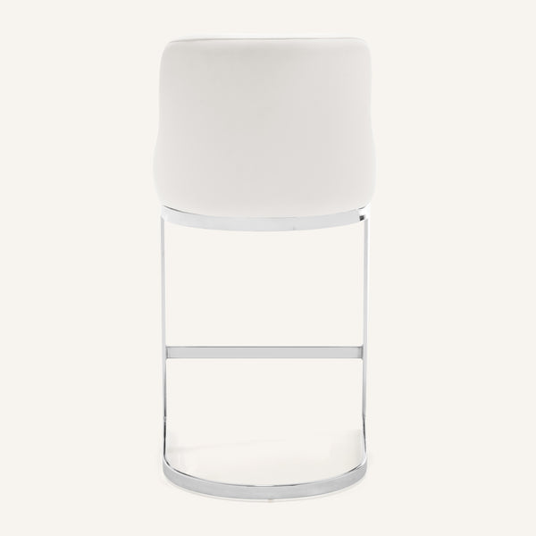 Renano Counter Stool in White Jaen Leather
