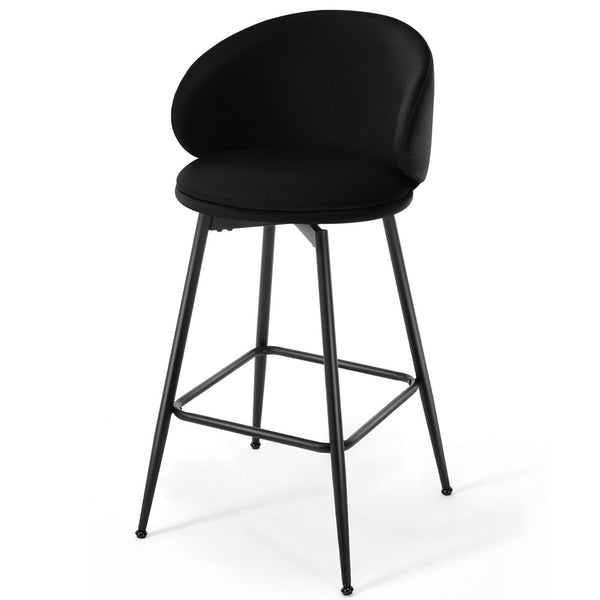 Ribolla bar stool, Black Naia Velvet/Bar Height