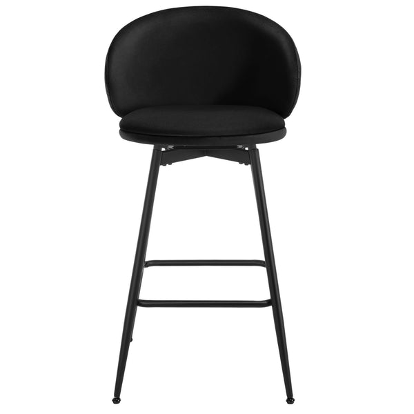 Ribolla bar stool, Black Naia Velvet/Bar Height