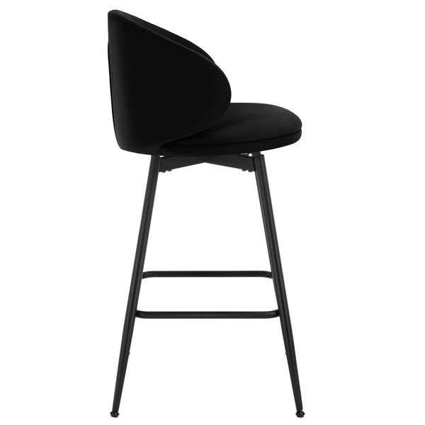 Ribolla bar stool, Black Naia Velvet/Bar Height