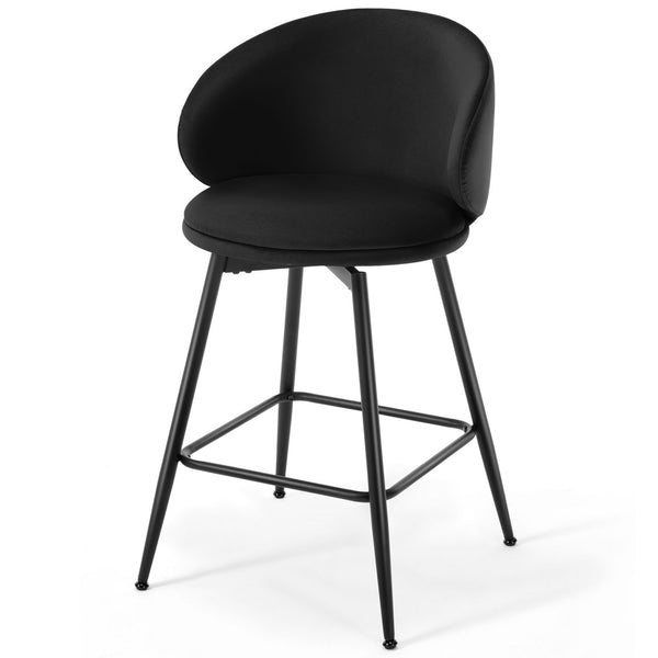 Ribolla bar stool, Black Naia Velvet/Counter Height