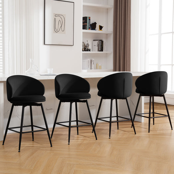 Ribolla bar stool, Black Naia Velvet/Counter Height