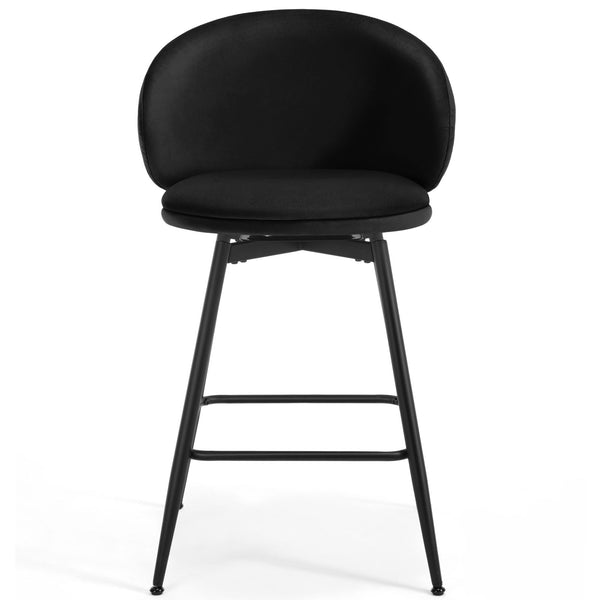 Ribolla bar stool, Black Naia Velvet/Counter Height