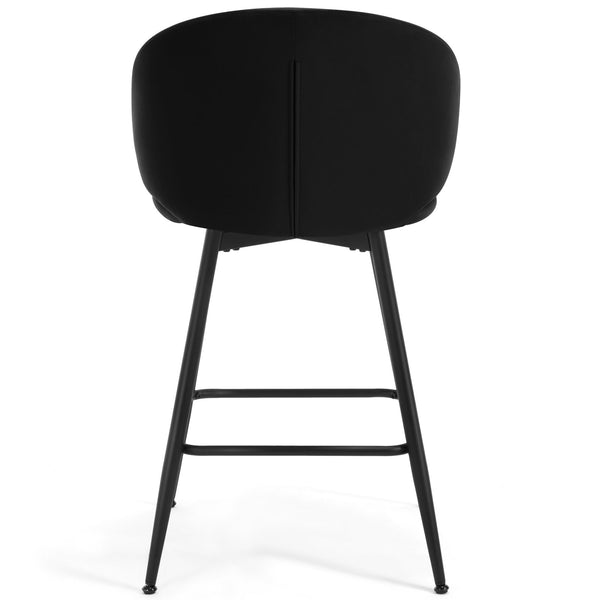 Ribolla bar stool, Black Naia Velvet/Counter Height