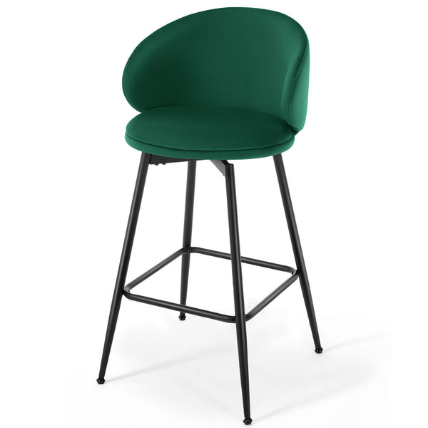 Ribolla bar stool, Green Naia Velvet/Bar Height