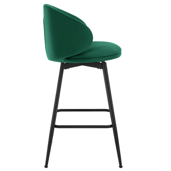 Ribolla bar stool, Green Naia Velvet/Bar Height