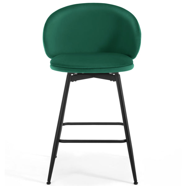 Ribolla bar stool, Green Naia Velvet/Counter Height