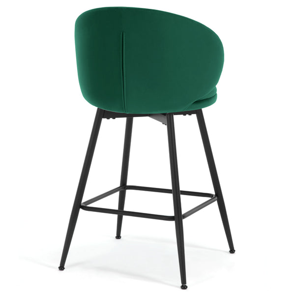 Ribolla bar stool, Green Naia Velvet/Counter Height