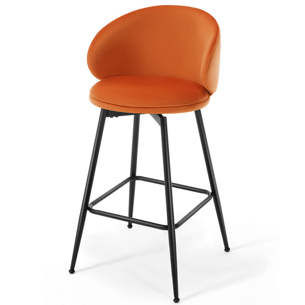 Ribolla bar stool, Orange Naia Velvet/Bar Height
