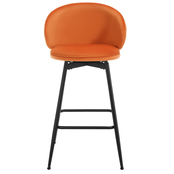 Ribolla bar stool, Orange Naia Velvet/Bar Height