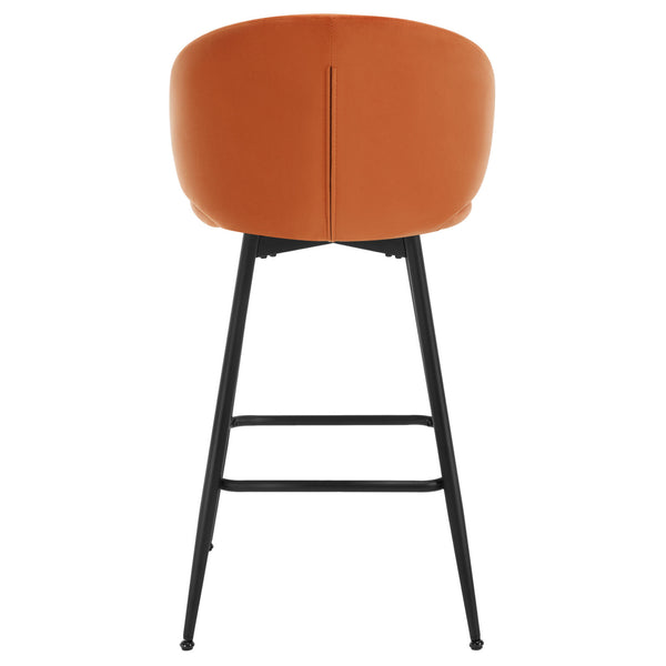 Ribolla bar stool, Orange Naia Velvet/Bar Height