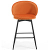 Ribolla Bar Stool in Orange Naia Velvet, Counter Height