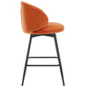 Ribolla Bar Stool in Orange Naia Velvet, Counter Height