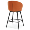 Ribolla Bar Stool in Orange Naia Velvet, Counter Height