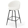 Ribolla bar stool, White Naia Velvet/Bar Height